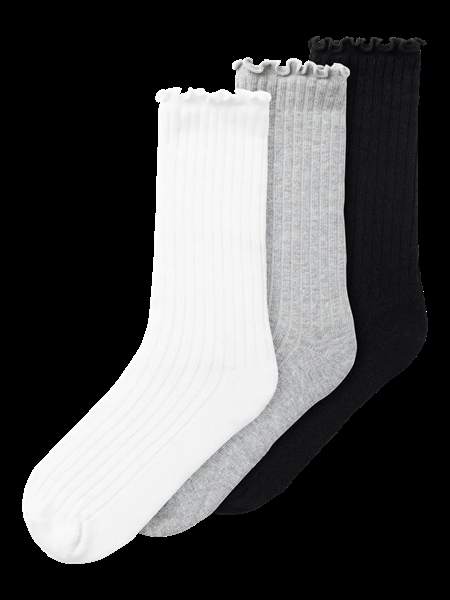 Name It Sille 3-Pak Strømper - Grey Melange